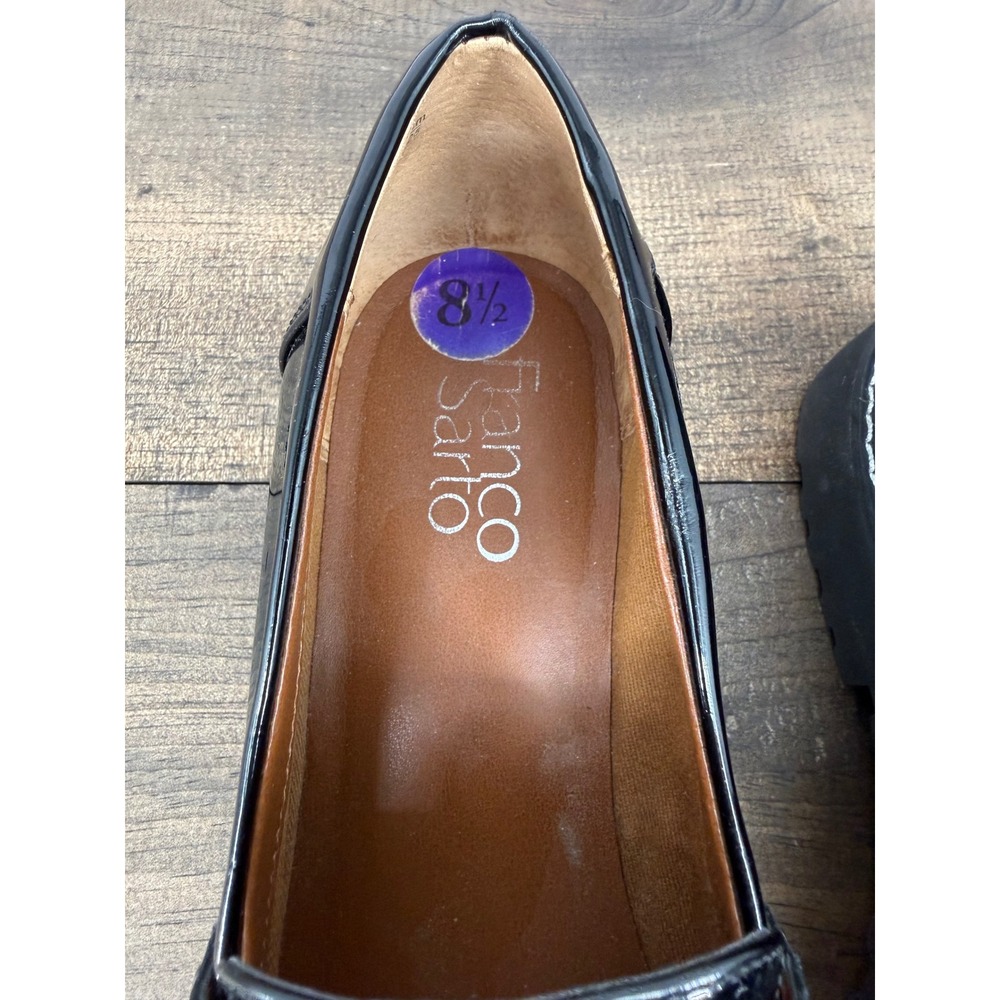 Franco Sarto Cassandra Womens Black Patent Lug Sole Penny Loafers Size 8.5 M - Picture 6 of 10